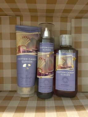 BATH & BODY WORKS COTTON CANDY CLOUDS 3 PIECE BUNDLE SET